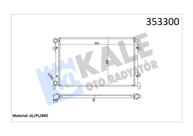 SU RADYATORU [640X415 MM] GOLF5 - GOLF6 - JETTA - PASSAT - A3 BGU - BSE - BLF - BLP 1.6 FSI 04 - 