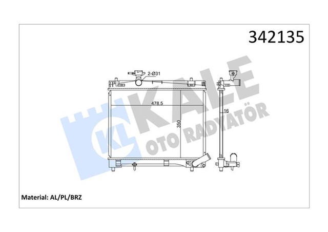 RADYATOR TOYOTA VERSO S - YARIS AL - PL - BRZ