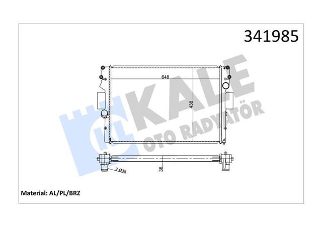 SU RADYATORU IVECO DAILY III - IV 06 - 11 MT BRAZING 648X438X36 500039637