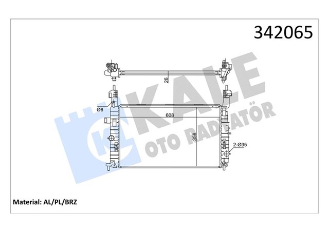 RADYATOR OPEL MERIVA 1.7 CDTI 03 - 10 AL - PL - BRZ AC
