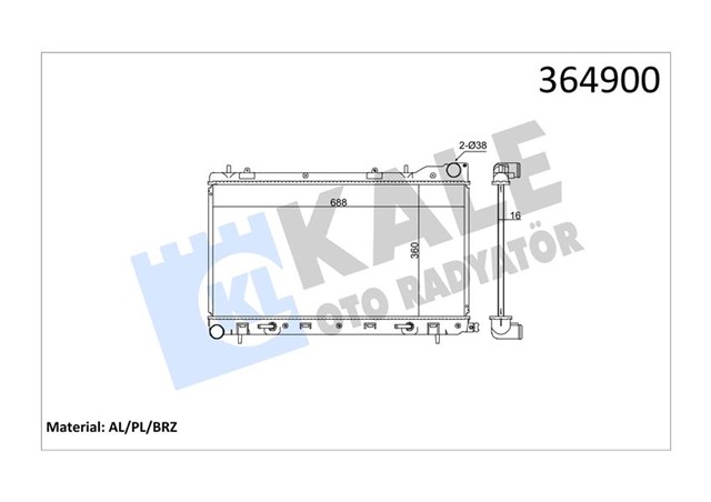 RADYATOR SUBARU FORESTER AL - PL - BRZ 360X688X26