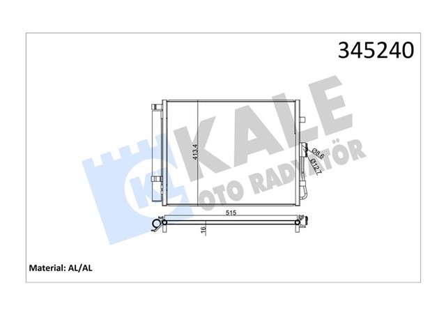 KLIMA KONDENSERI KIA SOUL 1.6 CRDI - 1.6I 16V 09 OTO. - MEK. AL/AL
