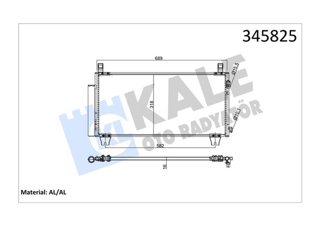 KLIMA KONDENSERI TOYOTA YARIS 1.8 VVTI 07 480X310X16 AL/AL