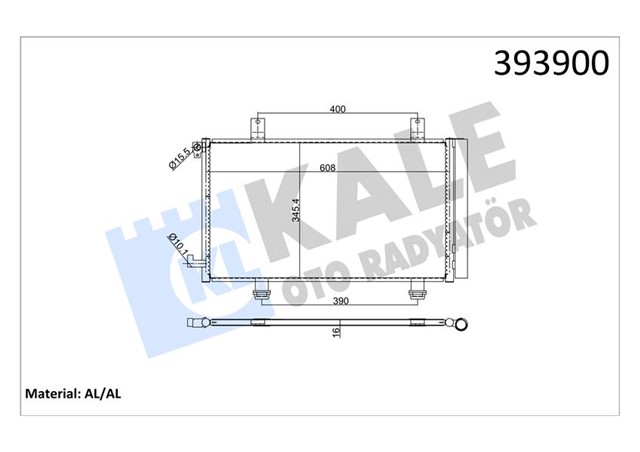 KLIMA KONDENSERI FIAT SEDICI - SUZUKI SX4 GY AL - AL 629X360X16
