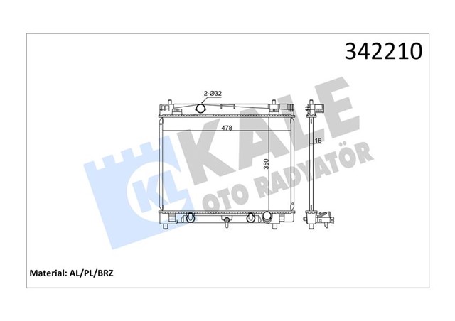 RADYATOR TOYOTA YARIS DAIHATSU CHARADE AL - PL - BRZ