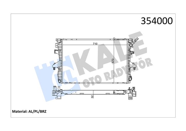 RADYATOR VW TRANSPORTER T5 AL/PL/BRZ 710X470X32