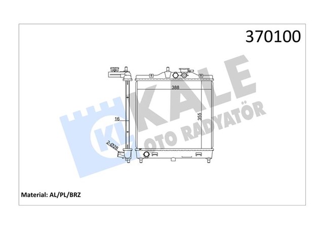 RADYATOR KIA PICANTO AL/PL/BRZ 395X355X16