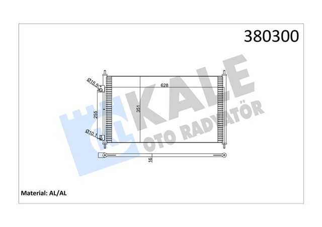 KLIMA KONDENSERI CIVIC VII AL/AL 615X360X16