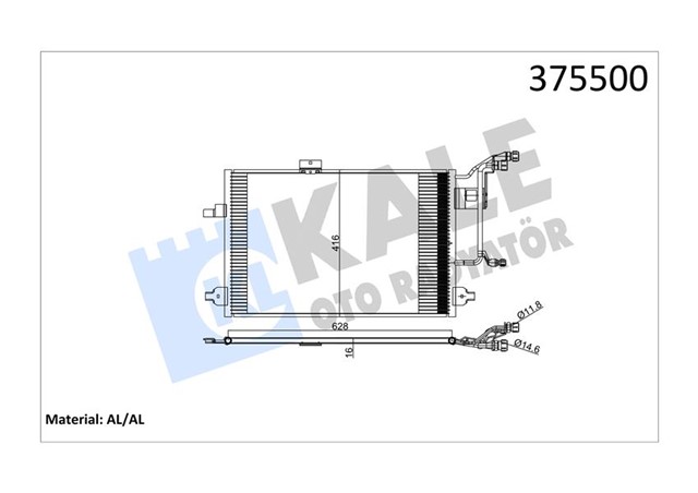 KLIMA KONDENSERI A6 AL/AL 641X409X16
