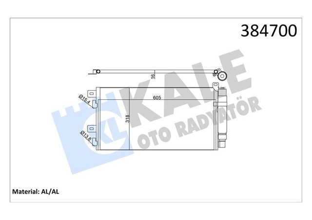 KLIMA KONDENSERI MINI AL - AL 605X318X16