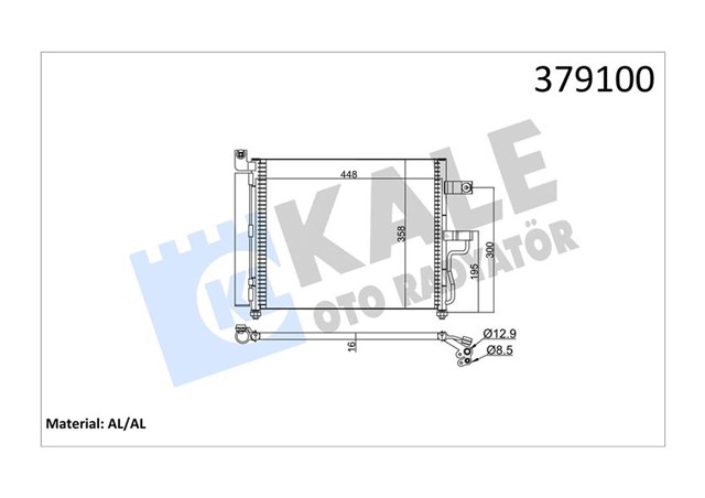 KLIMA KONDENSERI ACCENT - ACCENT II AL/AL 448X370X16