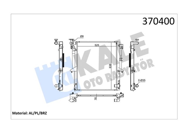 RADYATOR MITSUBISHI L200 AL/PL/BRZ 525X638X16