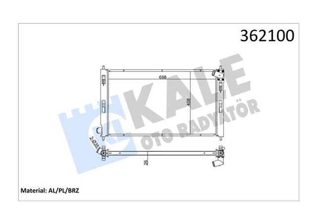 RADYATOR P4007 - P4008 - C4 AIRCROSS - C CROSSER AL/PL/BRZ 698X408X26