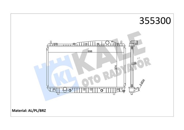 RADYATOR CHEVROLET EVANDA AL/PL/BRZ 374X698X26
