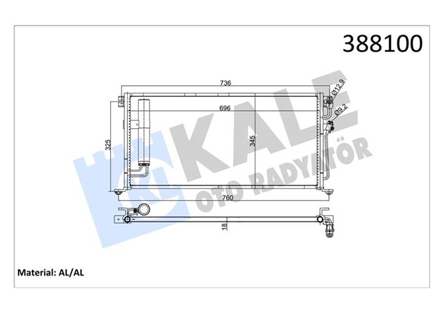 KLIMA KONDENSERI MITSUBISHI LANCER AL/AL 696X338X16