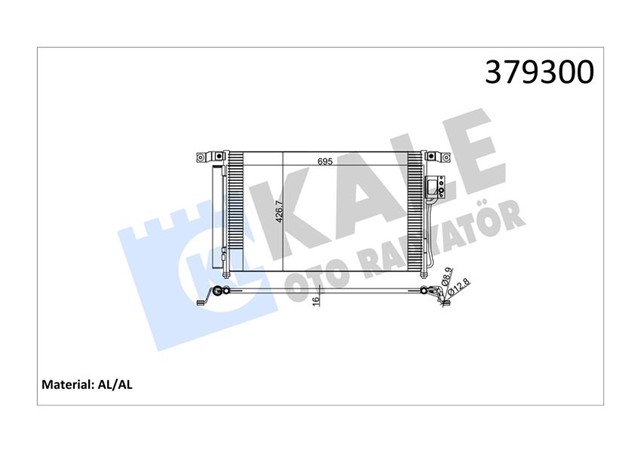 KLIMA KONDENSERI SANTAFE 2.7 - 2.2 CRDI 06 AL/AL 693X479X16