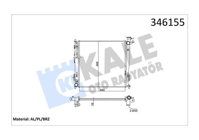 RADYATOR HYUNDAI IX35 KIA SPORTAGE 2.0 CRDI 10 OTOM 605X482 AL/PL/BRZ