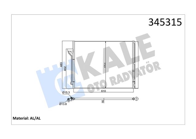 KLIMA KONDENSERI BMW 5 F10 - F11 - F18 5.23I - 5.28I - 5.30I 10 AL/AL