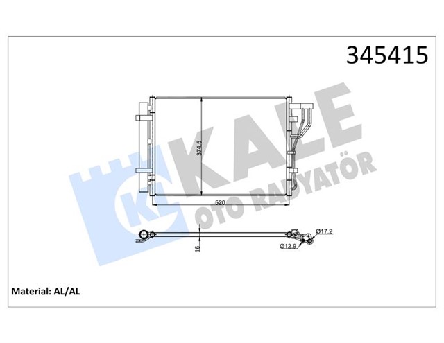 KLIMA KONDENSERI HYUNDAI IX20 1.4 - 1.6 10 KIA VENGA 1.4 - 1.6 CVVT 10 545X366 AL/AL