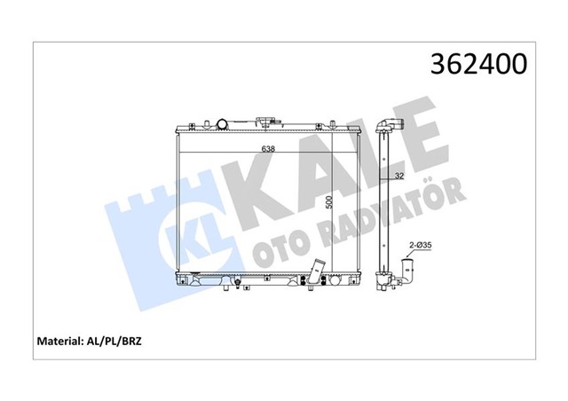 RADYATOR MITSUBISHI L200 - PAJERO SPORT AL/PL/BRZ 500X638X32