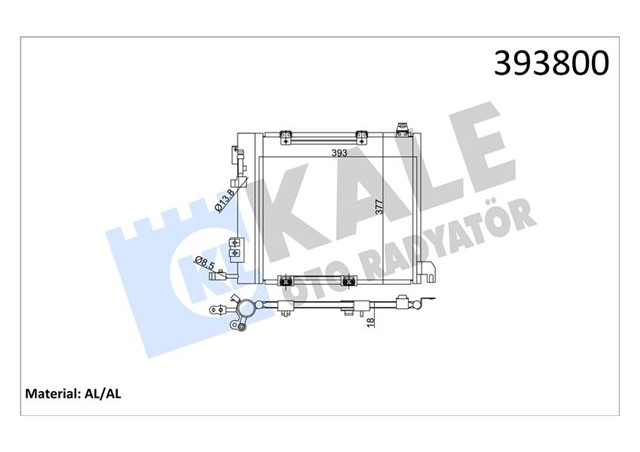 KLIMA KONDENSERI ASTRA G - ZAFIRA 98 - 02 1.7DTI - 1.7CDTI - 2.0DI - 2.0DTI - 2.2DTI AL/AL 425X400X18