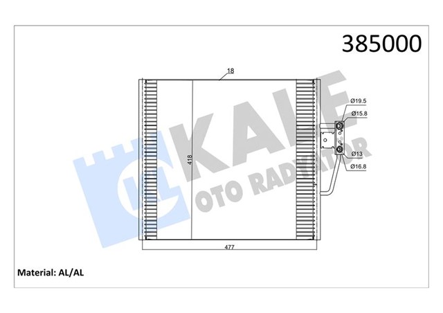 KLIMA KONDENSERI BMW 520I - 523I - 525TD - 525TDS - 528I - 535I - 540I AL - AL 478X418X16