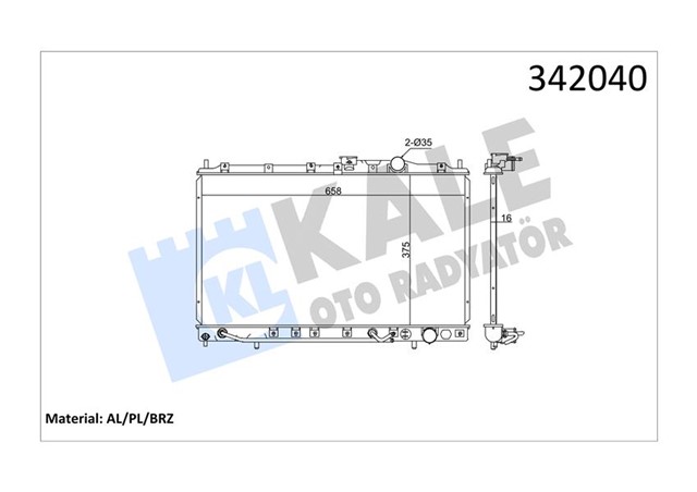 RADYATOR MITSUBISHI MITSUBISHI COLT IV - LANCER V AL - PL - BRZ