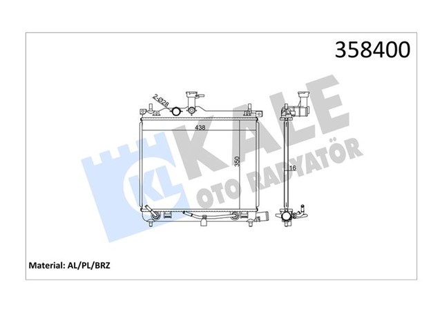 RADYATOR HYUNDAI I10 AL/PL/BRZ 350X438X16