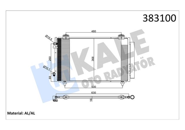 KLIMA KONDENSERI COROLLA AL/AL 608X347X16