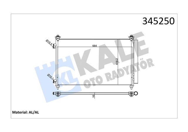 KLIMA KONDENSERI ACCENT ERA 1.4 10 MAZDA CX - 9 3.5 - 3.7 07 706X411X16 MEK/OPSIYONLU OTOM AL/AL