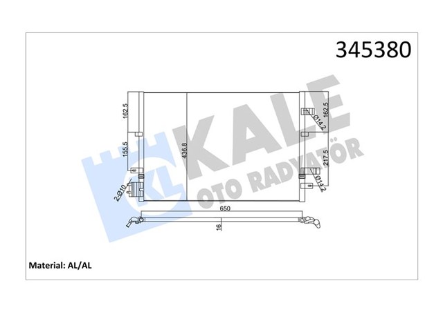 KLIMA KONDENSERI FORD MONDEO III 1.8 - 2.0TDCI - 2.5I V6 00 OTO 670X451X16 AL/AL