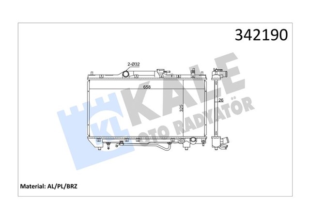 RADYATOR TOYOTA AVENSIS AL - PL - BRZ