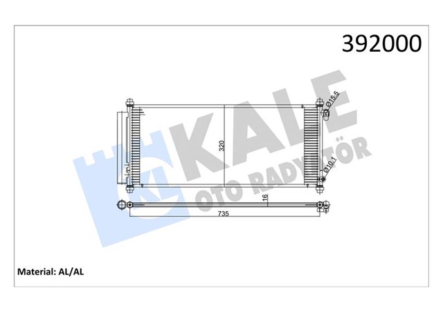 KLIMA KONDENSERI JAZZ II GD AL/AL 755X330X16