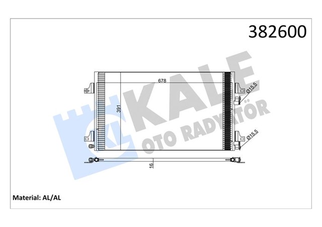 KLIMA KONDENSERI LGN II AL/AL 678X391X16