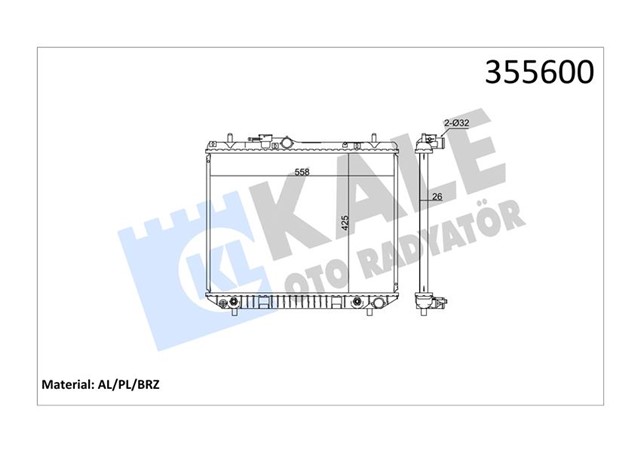 RADYATOR TERIOS 1.3 97 05 AT AC - NAC AL/BRZ 425X559X16