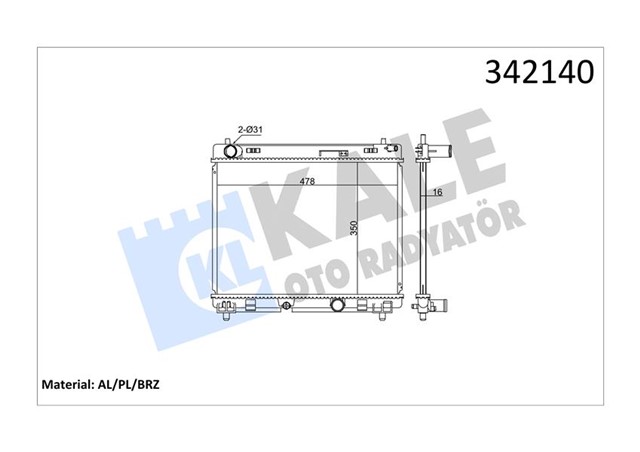 RADYATOR TOYOTA TOYOTA YARIS AL - PL - BRZ