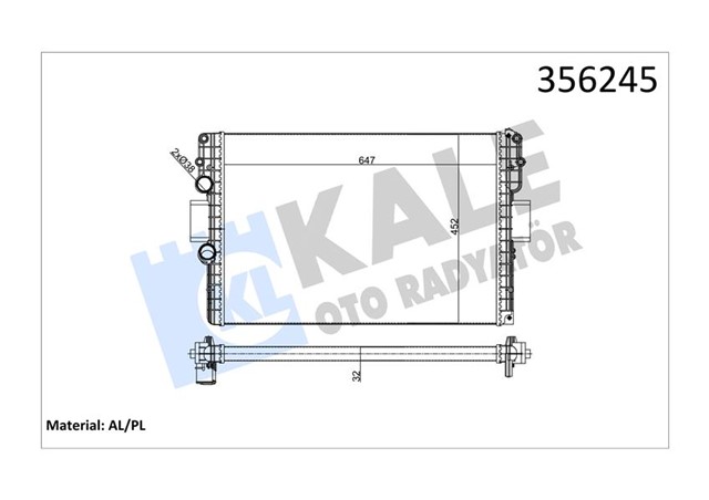 RADYATOR IVECO DAILY IV 06 11 MT 32MM AL/MKNK 647X451.5X32 504152996