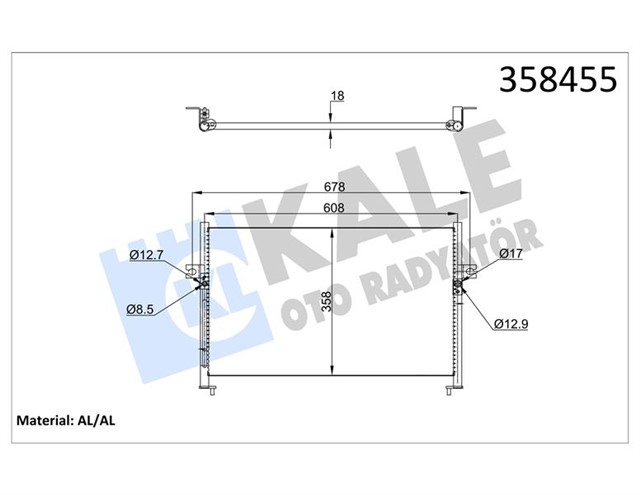 342425 KLIMA KONDENSERI HYUNDAI H1 - STAREX - BOX - HYUNDAI HYUNDAI H100 BOX - PORTER PICK UP AL - AL