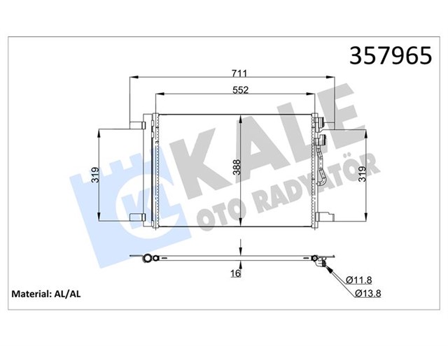 KONDENSER AUDI A3 1.0 1.4 1.5 2.0 - Q2 1.0 1.4 1.6 2.0 - Q3 - TT 1.8 2.0 14 - AL/AL