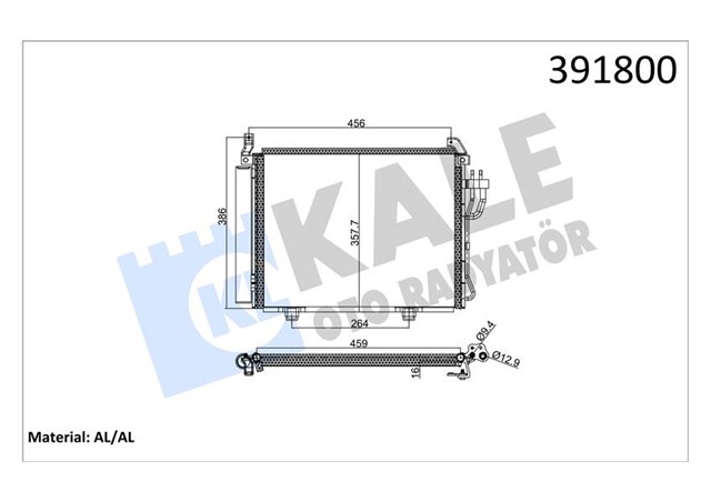 KLIMA KONDENSERI HYUNDAI I10 1.1 - 1.2 - 1.1 CRDI 08 AL/AL 480X350X16