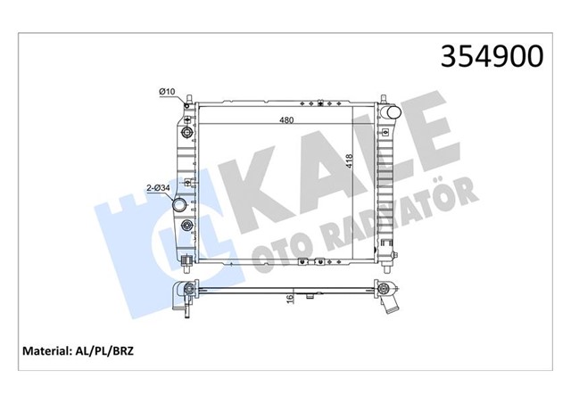 RADYATOR CHEVROLET KALOS AL/PL/BRZ 480X418X16