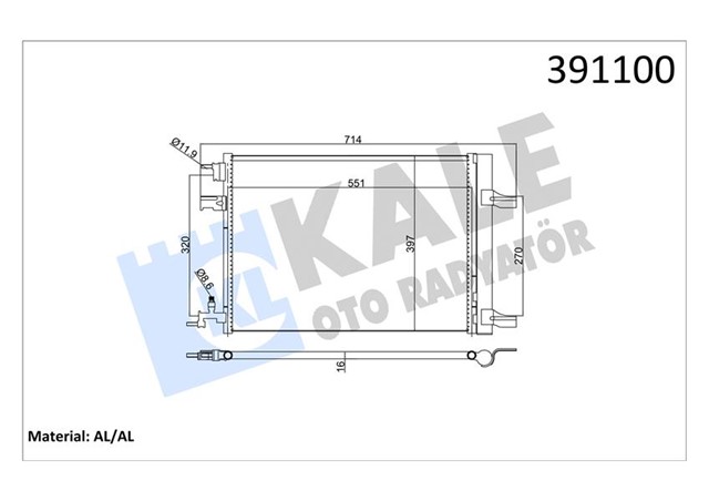 KLIMA KONDENSERI RADYATORU ASTRA J - ZAFIRA C - CRUZE 1.3 - 1.4 - 1.6 - 1.7 - 1.8