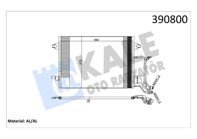 KLIMA KONDENSERI PASSAT A4 1.9TDI 1.8 - 1.8T 97 610X415X16 AL - AL