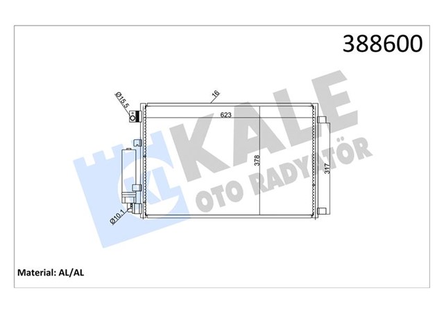 KLIMA KONDENSERI QASHQAI 2.0 07 MR20DE ALIMINYUM AL/AL 622X378X16