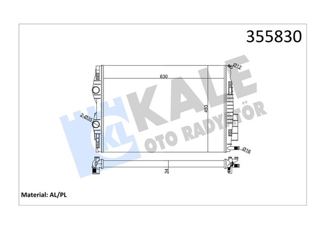 RADYATOR RENAULT GRAND SC NIC - MEGANE II - SC NIC II RADYATOR AL/MKNK 630X453X34