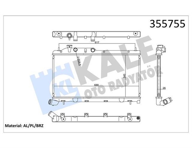 RADYATOR SUBARU FORESTER - IMPREZA - LEGACY 5 - XV RADYATOR AL/BRZ