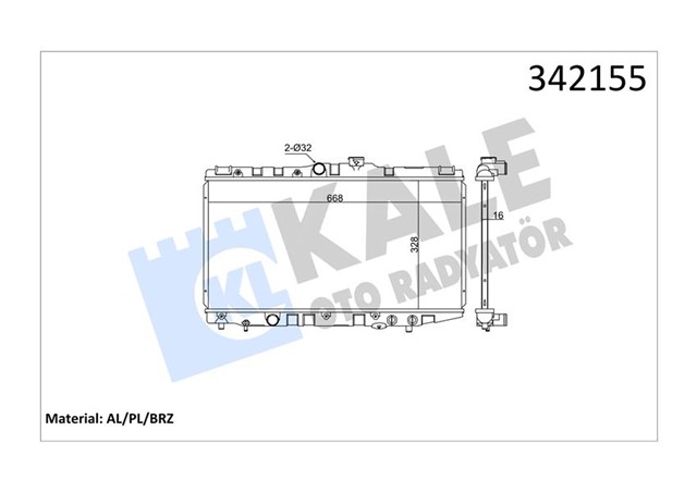 X RADYATOR TOYOTA TOYOTA COROLLA COMPACT - LIFTBACK - WAGON AL - PL - BRZ MEK.