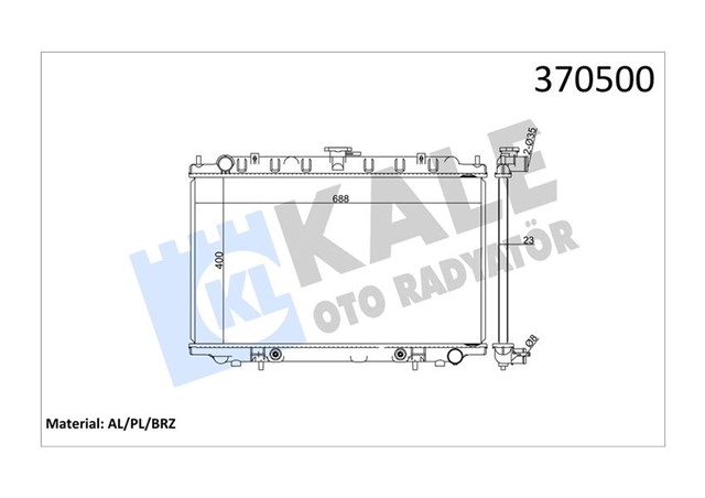 RADYATOR HYUNDAI I30 AL - PL - BRZ 400X688X22