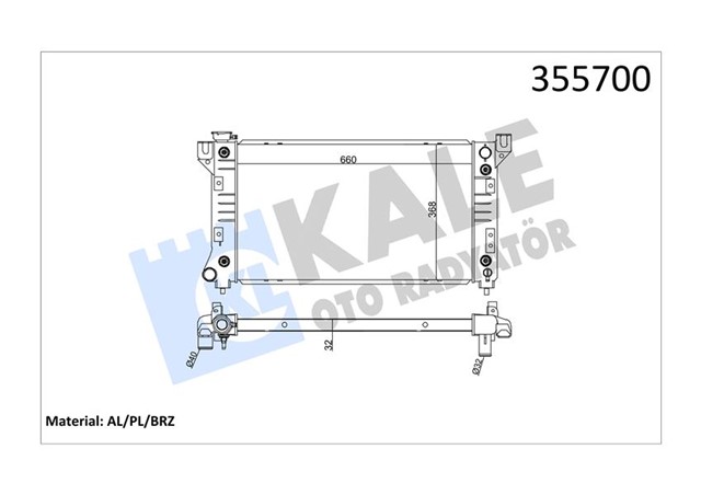 RADYATOR CHRYLER VOYAGER III AL - PL - BRZ 660X368X32