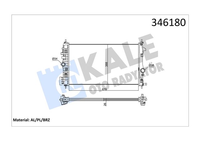 RADYATOR INSIGNIA 2.0 CDTI 08 AC / - MEK 680X379X26 AL/PL/BRZ